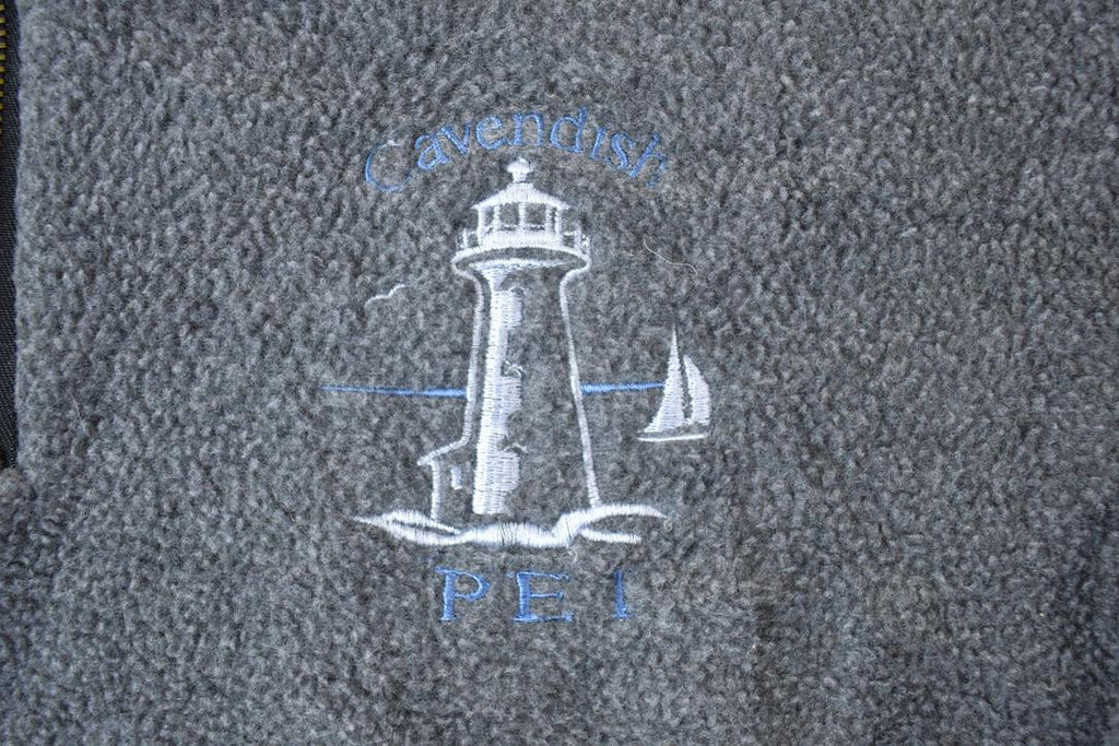 Vintage 1990s Cavendish PEI Quarter Zip Mock Neck Fleece Sweatshirt