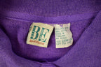 Vintage 1990s Basic Editions Woman Purple Blank Half Buttoned Boxy Polo Sweatshirt