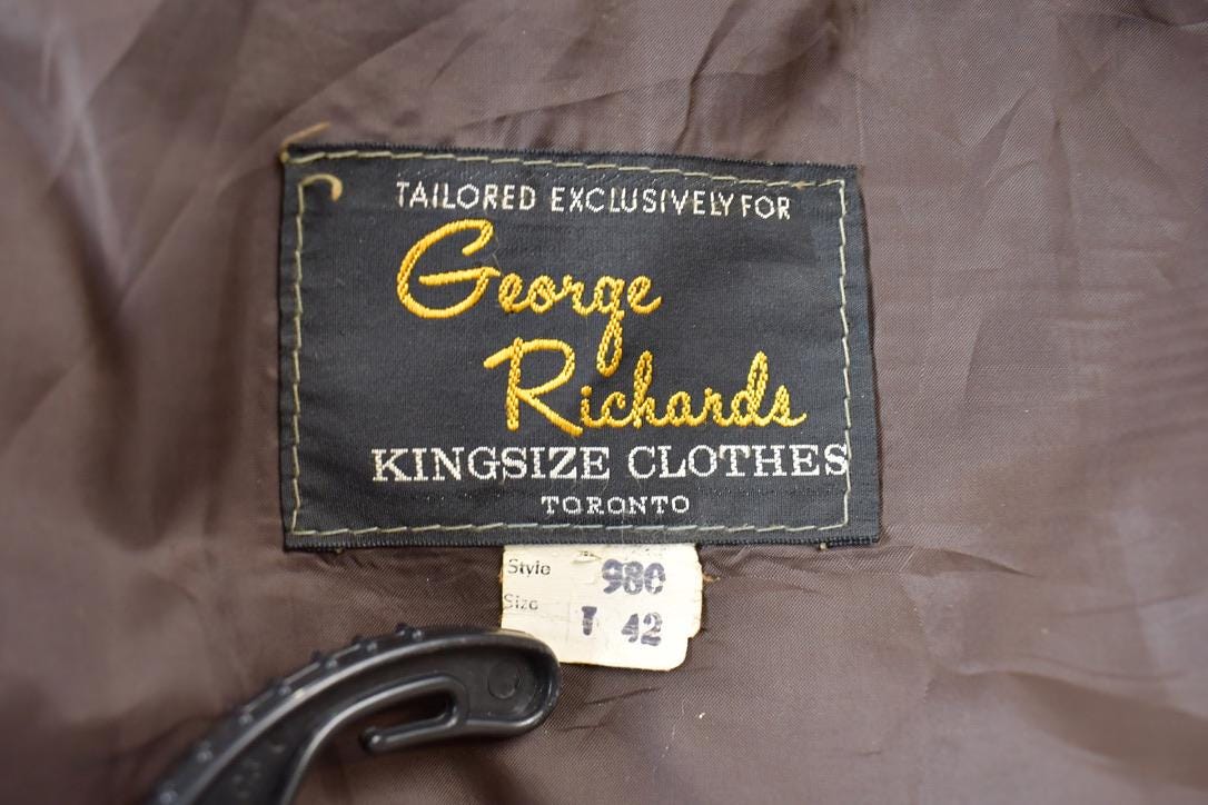 Vintage 1970s George Richards Genuine Leather Blazer Jacket Size 42