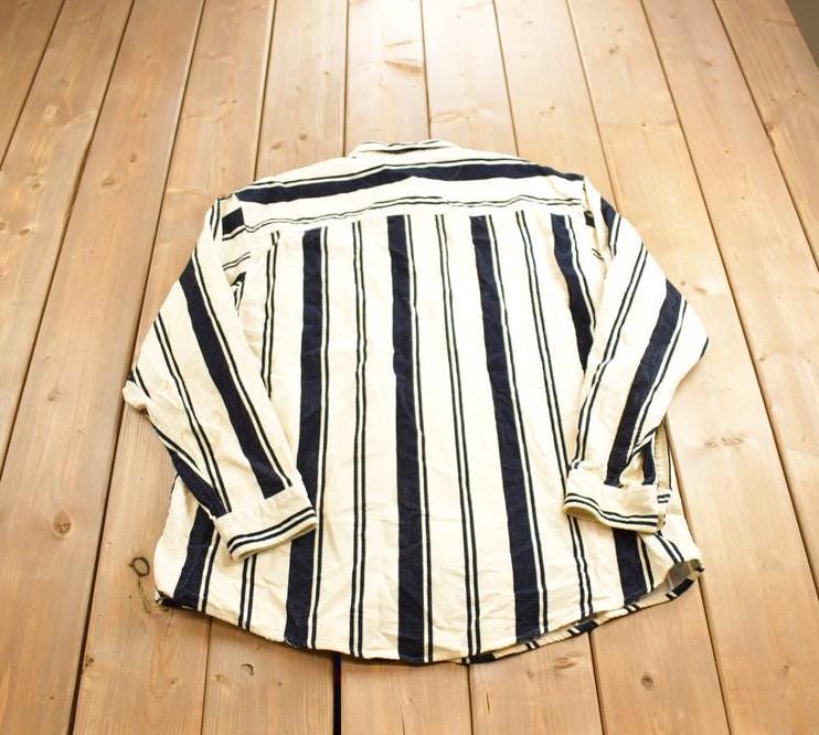 Vintage 1980s Northwest Territory Corduroy Striped Button Up Shirt