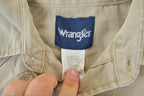 Vintage 1990s Wrangler Tan Button Up Western Shirt