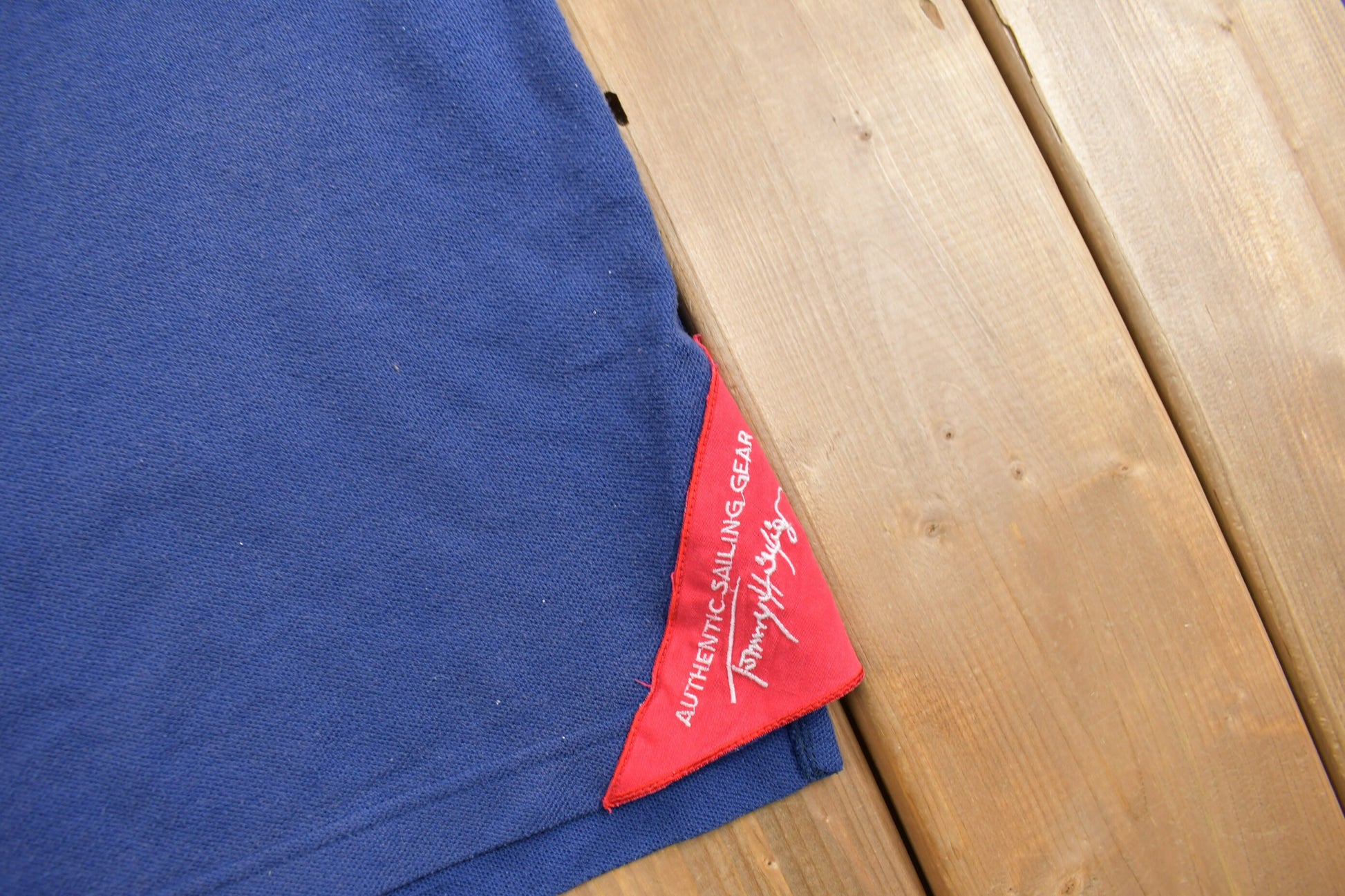 Vintage 1990s Tommy Sailing Gear Embroidered Polo T-Shirt