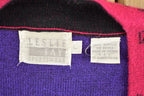 Vintage 1990s Leslie Fay Womens Open Knitted Cardigan Sweater