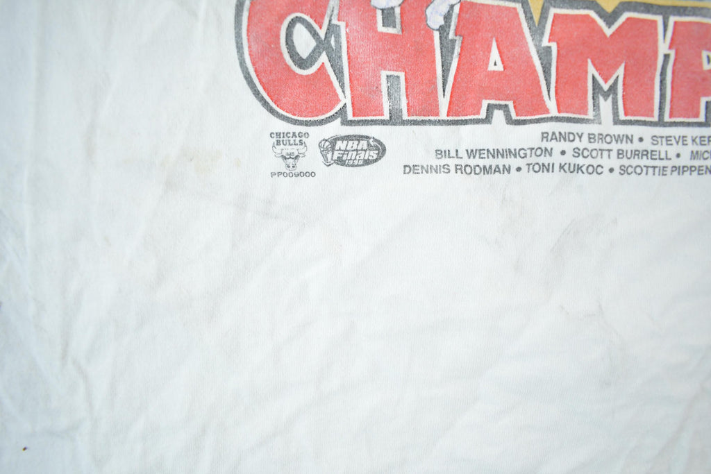 Vintage 1998 Chicago Bulls 6 Time NBA Champions T-Shirt Men's XL