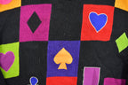 Vintage 1990s Knit Clubs Diamond Spades and Hearts Sweater