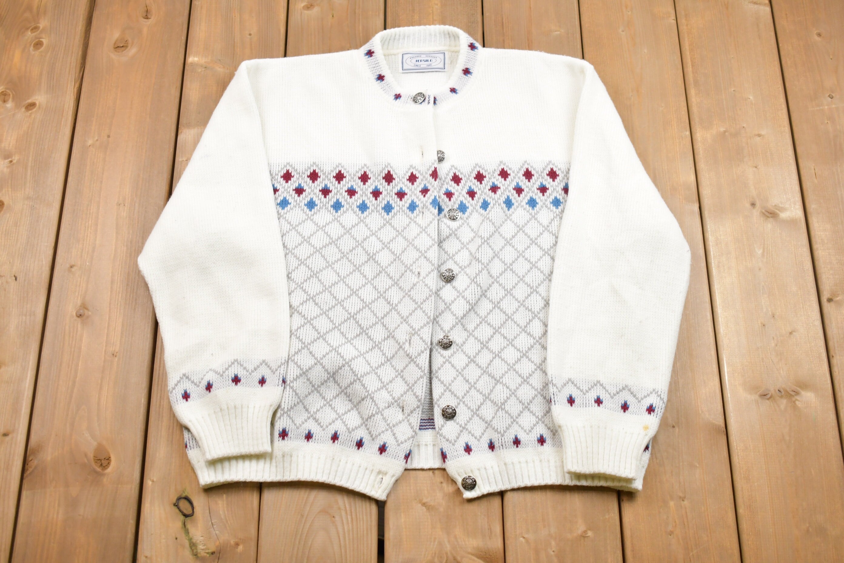 Vintage 1990s Jersilo Button Up Cardigan Sweater