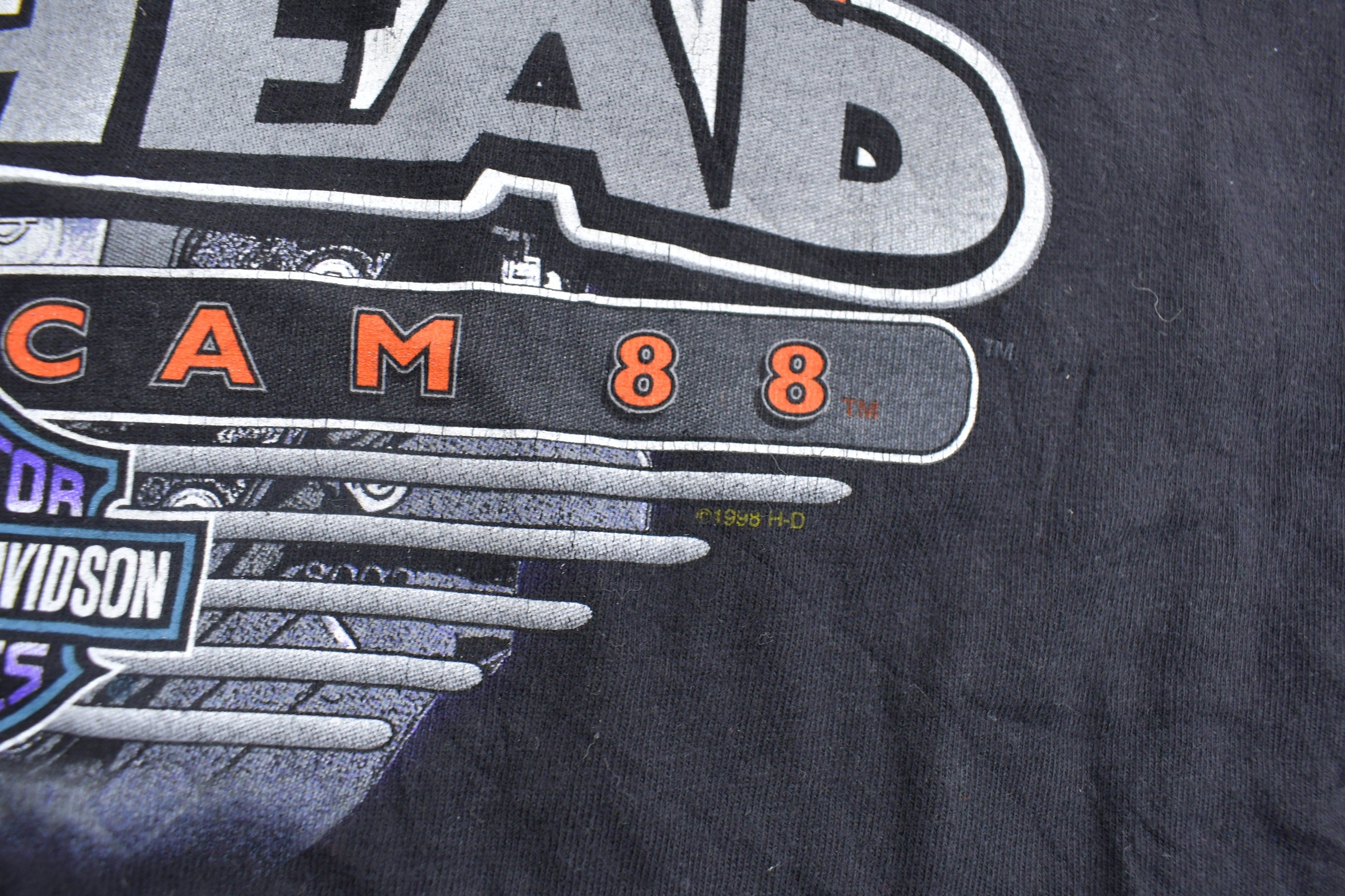 Vintage 1998 Bob's Fond Du Lac Harley Davidson Wisconsin Graphic T-Shirt