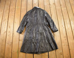 Vintage 1980s Mandels Leather Trench Coat