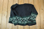 Vintage 1990s Crystal Kobe Knit Open Front Crewneck Sweater /