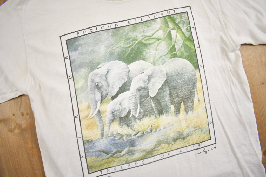 Vintage 1993 African Elephant Graphic T Shirt