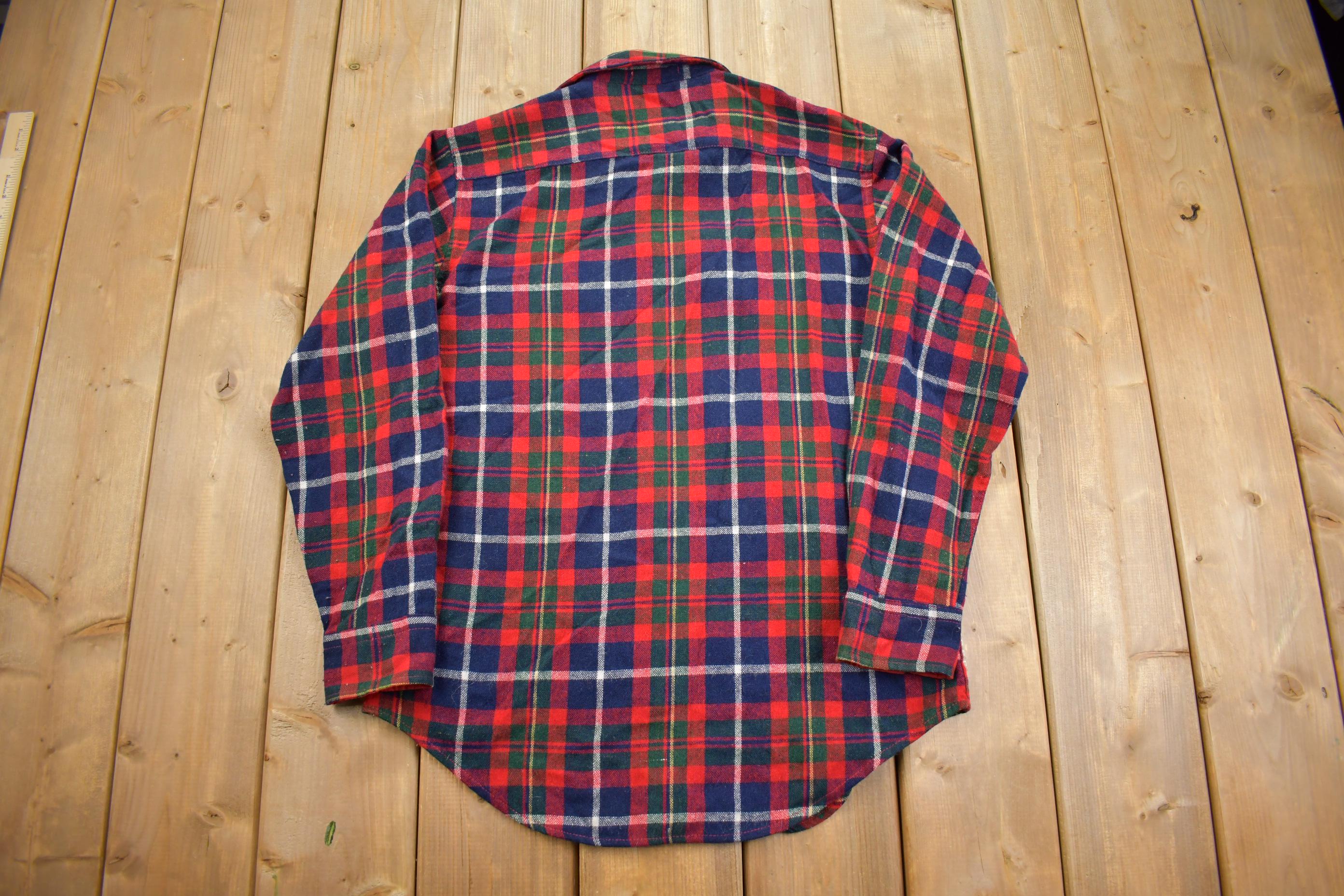 Vintage 1980s Outdoor Exchange Wool Plaid Flannel Button Up Shirt
