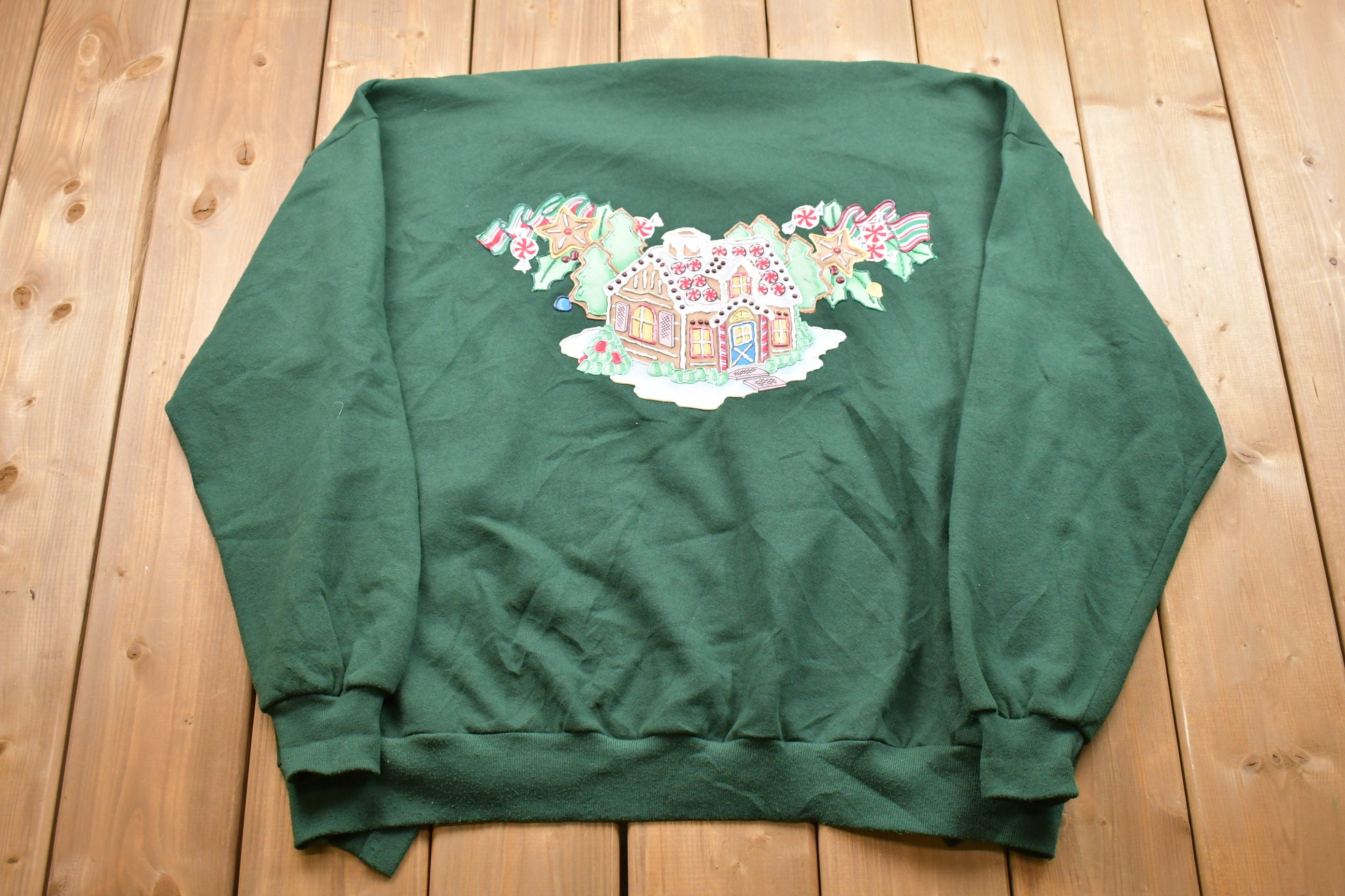 Vintage 1990s Homemade Cardigan Christmas Crewneck