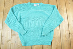 Vintage 1990s Cape Isle Knitters Knit Abstract Pattern Crewneck Sweater Mens S