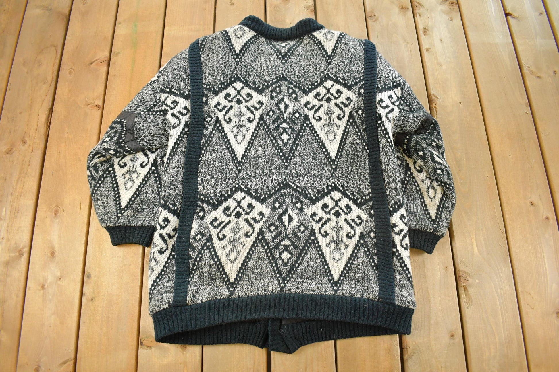 Vintage 1990s Carriage Court Knit Sweater Jacket Women's Medium