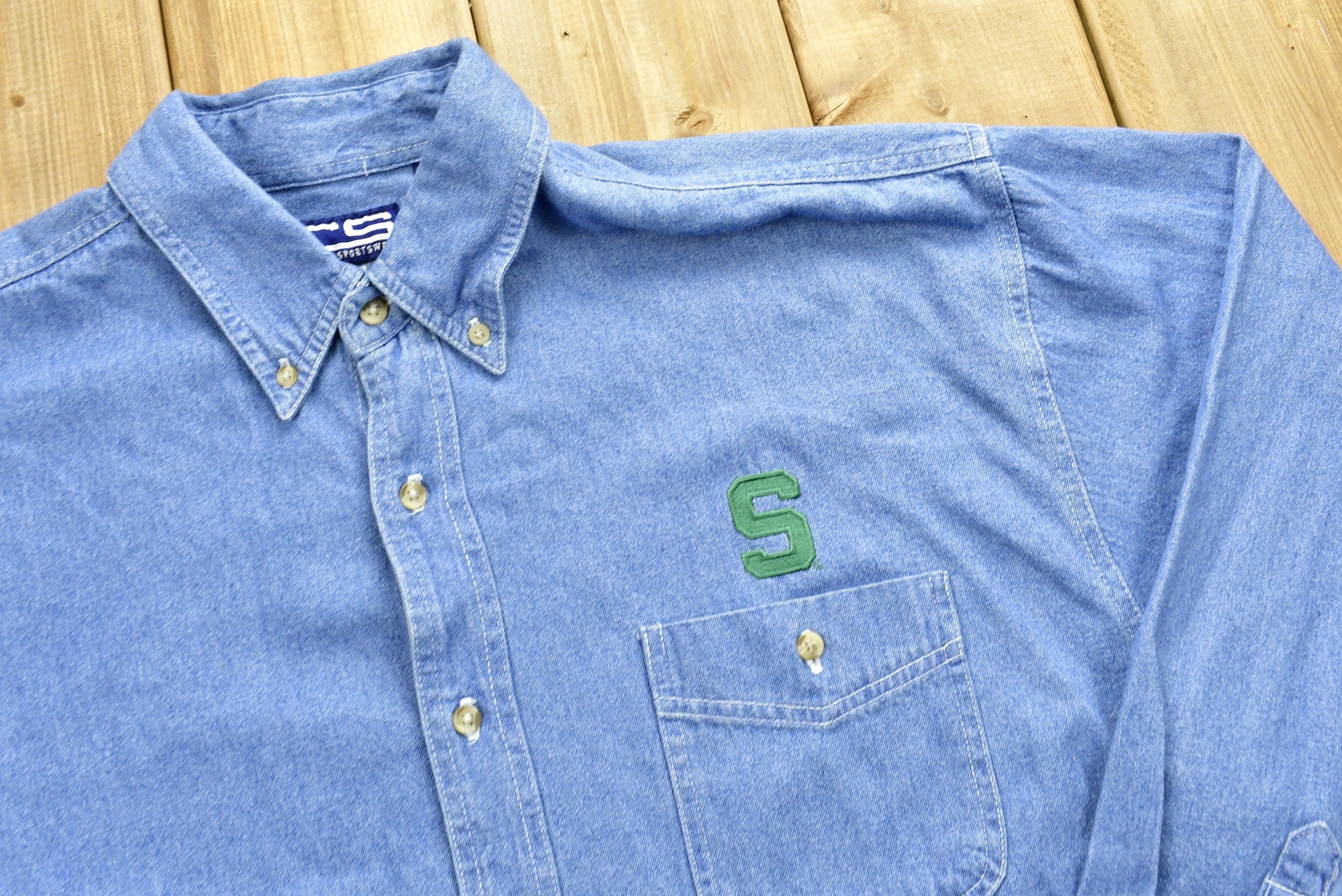 Vintage 90's Michigan State Spartans Button Up Shirt