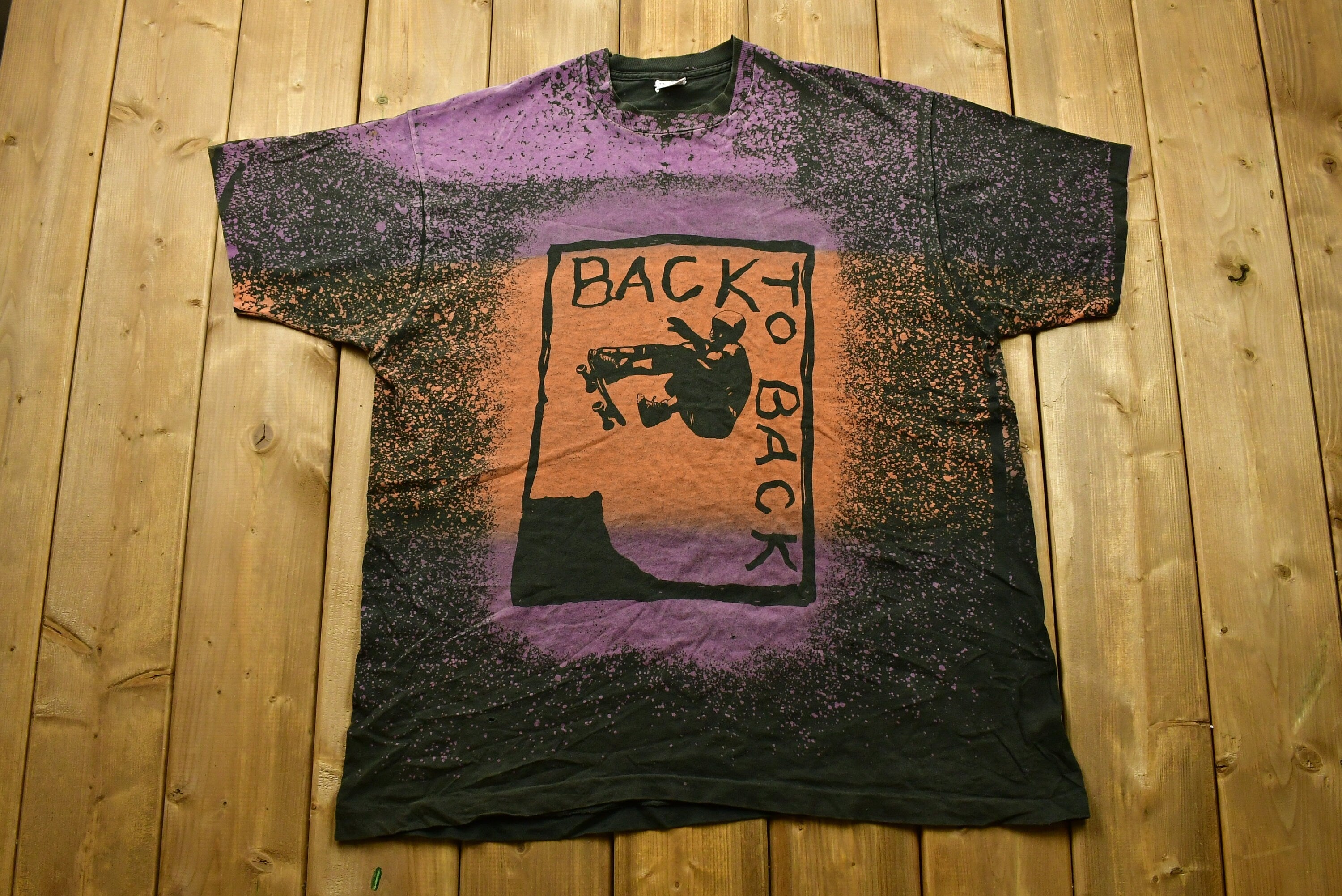 Vintage 90's Back To Back All Over Print Skateboarding T-Shirt
