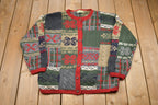Vintage 1990s Simons All Over Print Cardigan Sweater