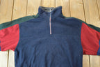 Vintage 1990s Private Member Quarter Zip Fleece Sweater