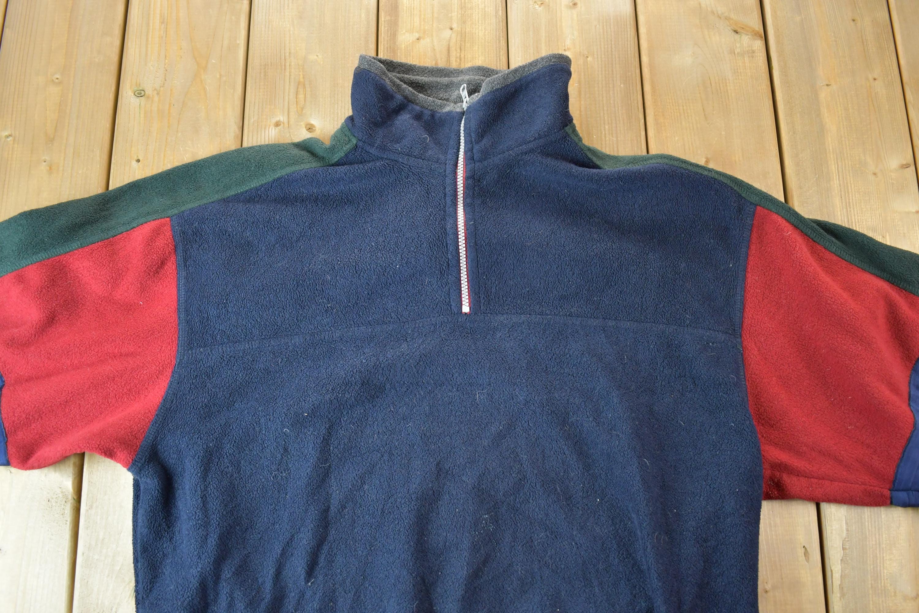 Vintage 1990s Private Member Quarter Zip Fleece Sweater