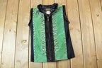 Vintage 1990s Bob Mackie Leather Knit Zip Up Vest