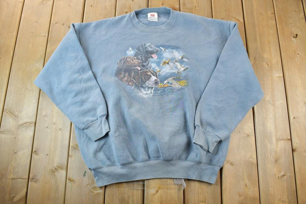 Vintage 1990s Dog And Duck Outdoorsman Crewneck Sweatshirt