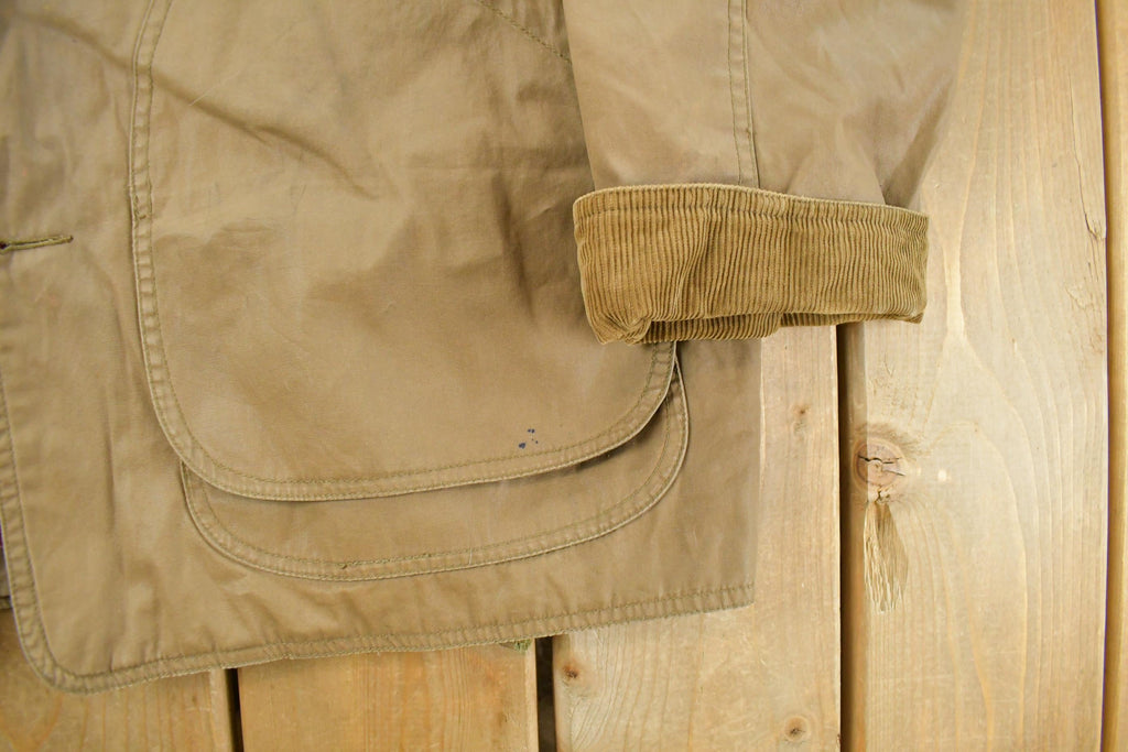 Vintage 1990s J. Crew Plaid Lined Chore Coat Men's Large
