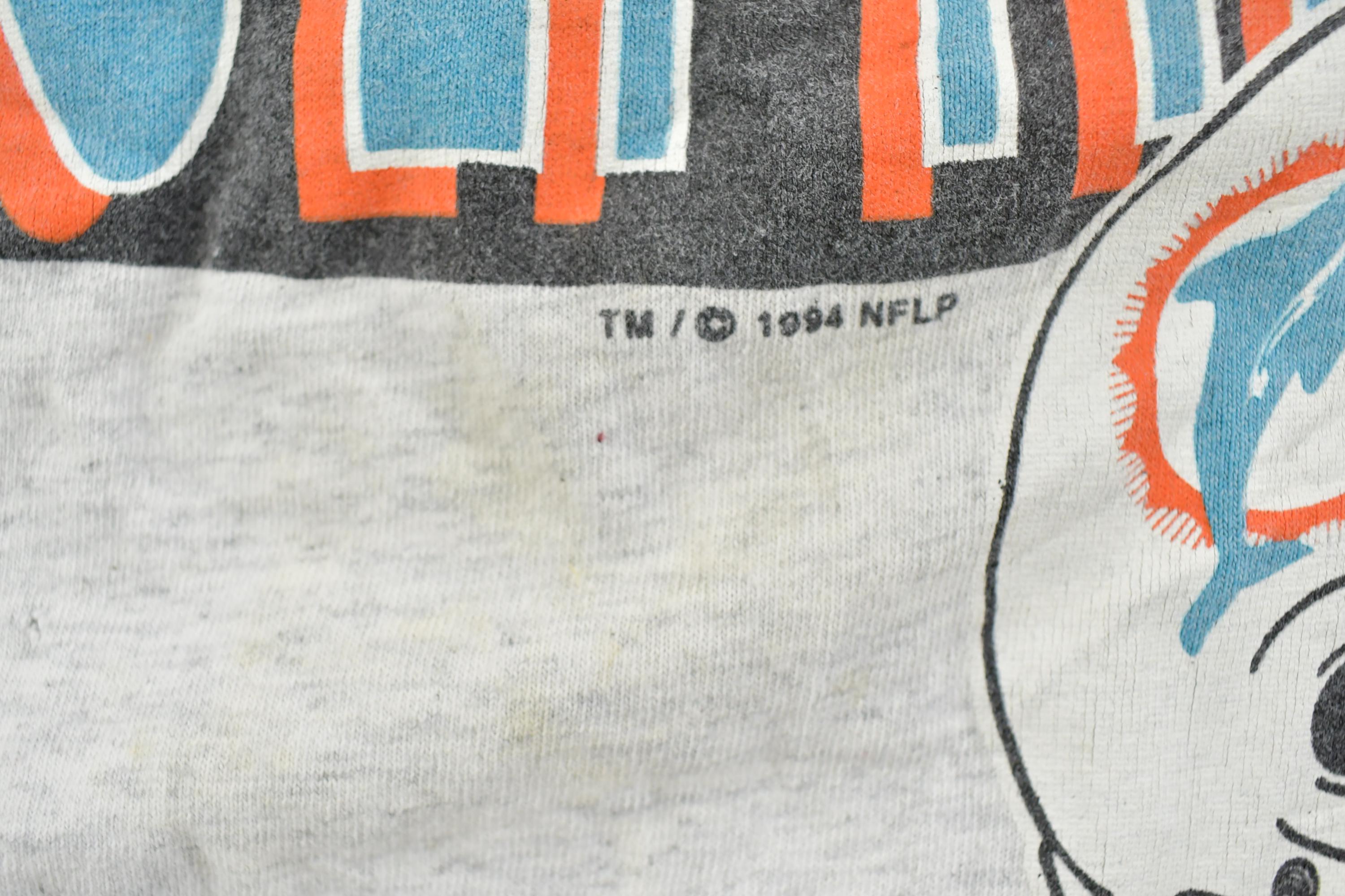 Vintage 1994 Miami Dolphins Salem Double Collar NFL Graphic T-Shirt
