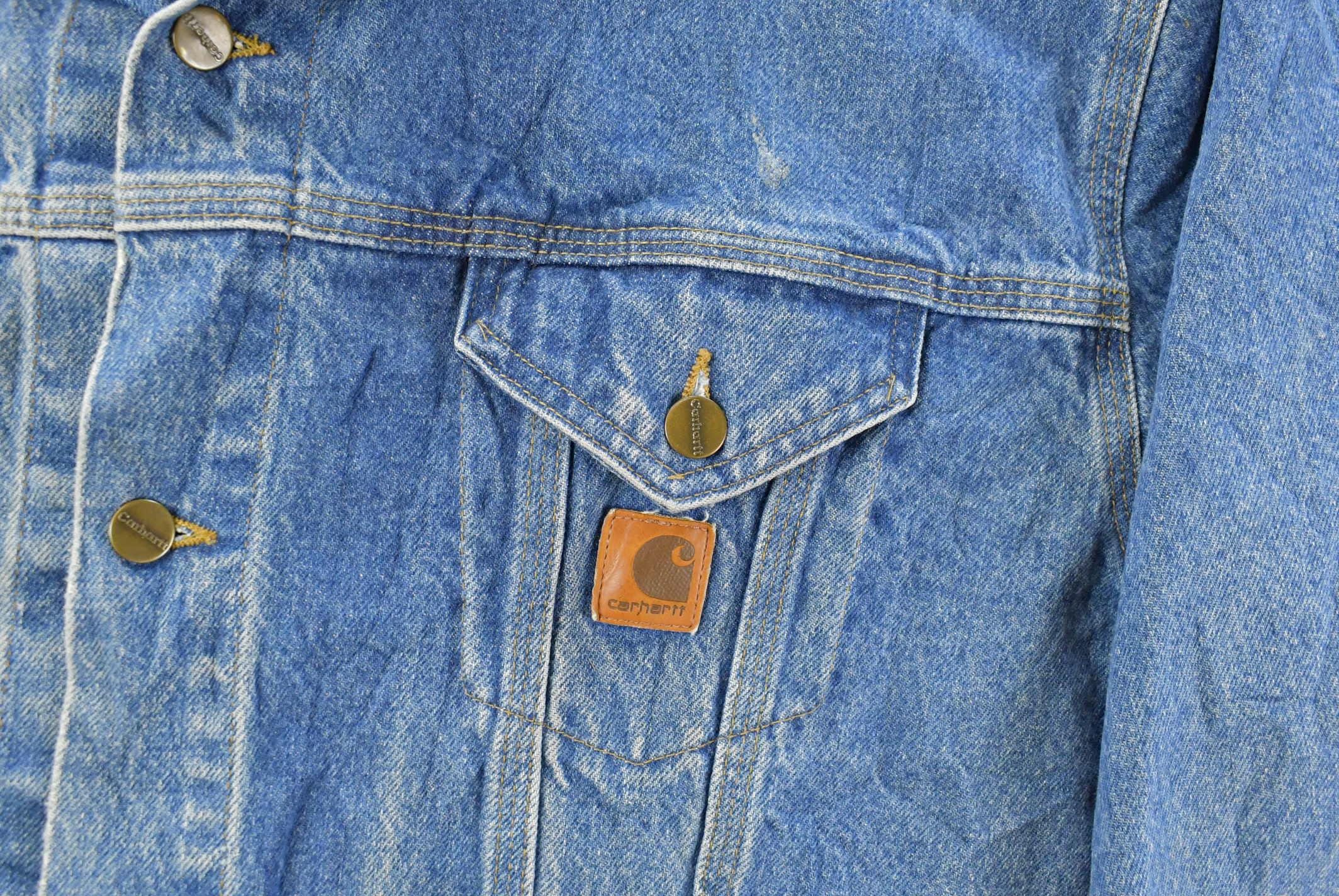 Vintage 1990s Carhartt Denim Trucker Jacket Men's 2XL