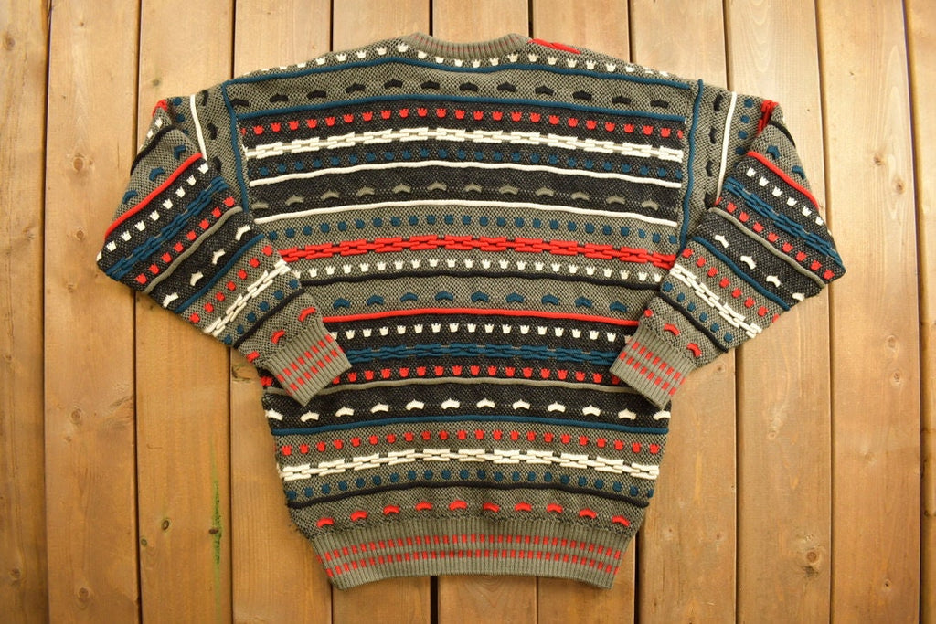 Vintage 1990s Kalaroo Australia 3D Cable Knit Sweater / Vintage 90s Crewneck / Abstract Art Pattern / Sweatshirt / Streetwear