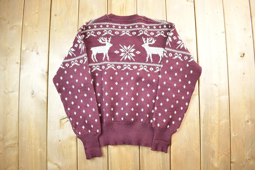 Vintage 1940s Jantzen Reindeer Knit Crewneck Sweater