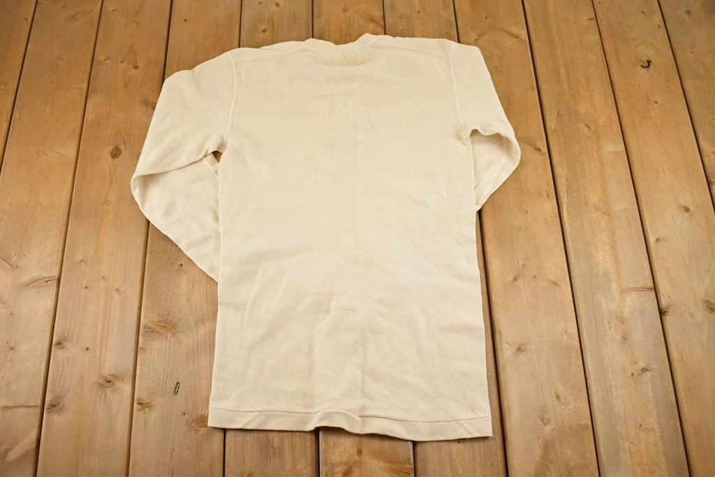 Vintage 1990s Army Thermal Streetwear Blank Crewneck Shirt Men's S