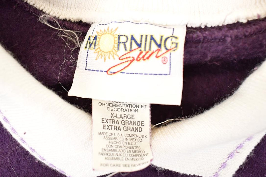 Vintage 1990s Morning Sun Floral Graphic Print Coallred Sweatshirt Women's L