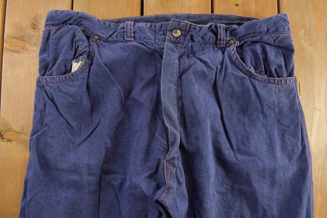 Vintage 1970s Blue Trouser Pants Size 38 X 31
