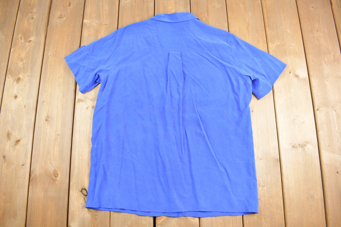 Vintage 1990s Anna and Frank Silk Button Up T- Shirt