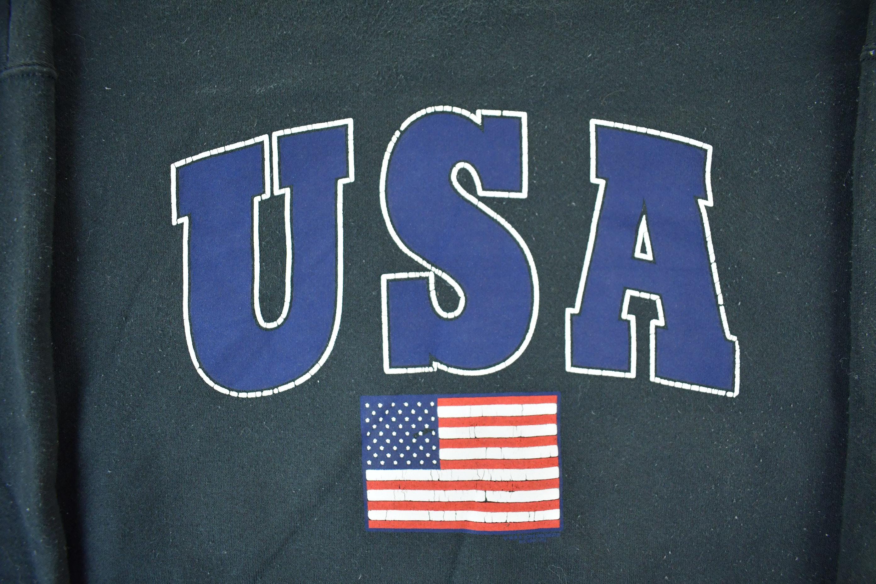 Vintage 1990s USA American Flag Crewneck Sweatshirt Mens XL  90s Souvenir Crewneck  Vintage Souvenir Travel Patriotic
