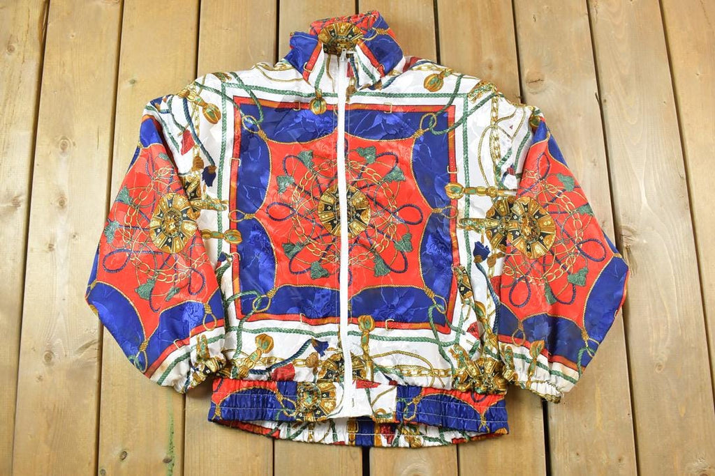 Vintage 1990s Pan Asia Light Abstract Boating Zip Up Windbreaker Jacket
