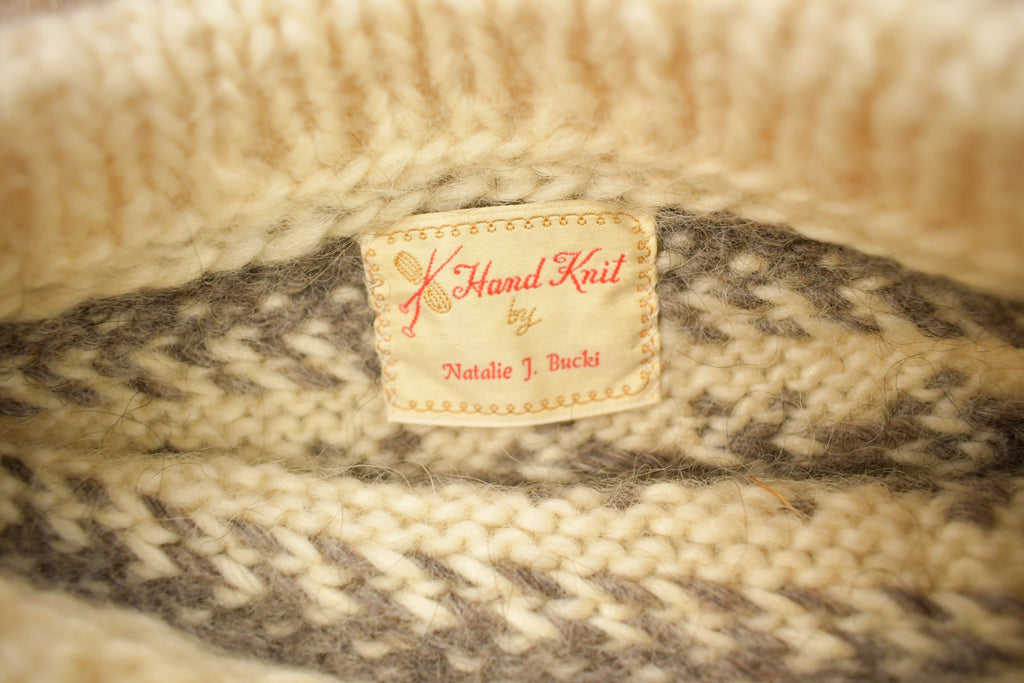 Vintage 1950s 100% Wool Hand Knit Sweater