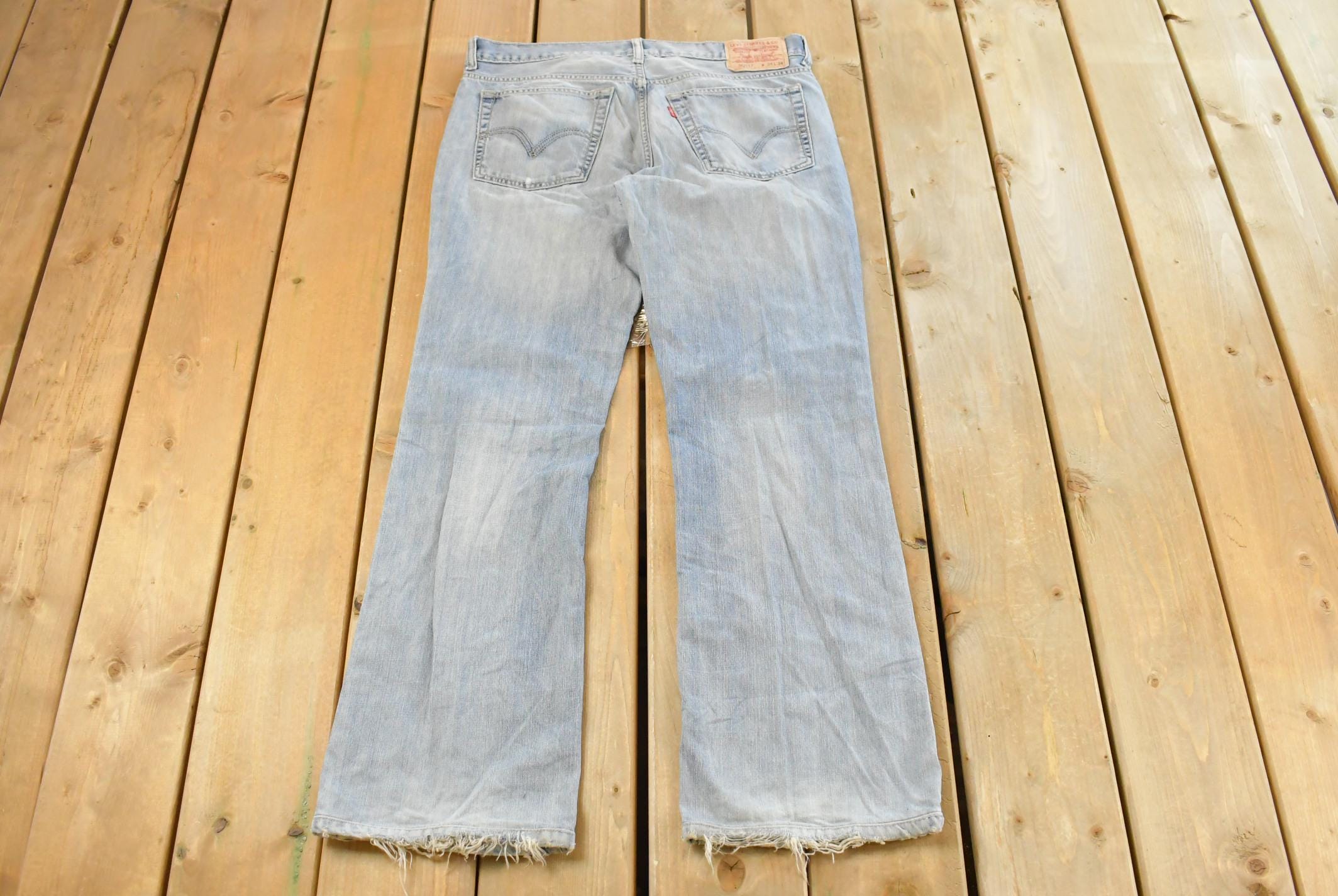 Vintage 1990s Levi's 517 Boot Cut Denim Jeans Men's 34 x 31 / Vintage Denim / Vintage Levi's / Levi Jeans / Boot Cut Jeans / Distressing
