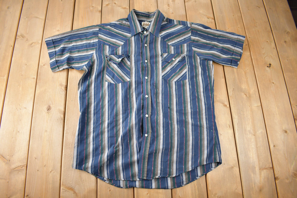Vintage 1990s Ely Cattleman South Western Style Button Up Rodeo Shirt Size L
