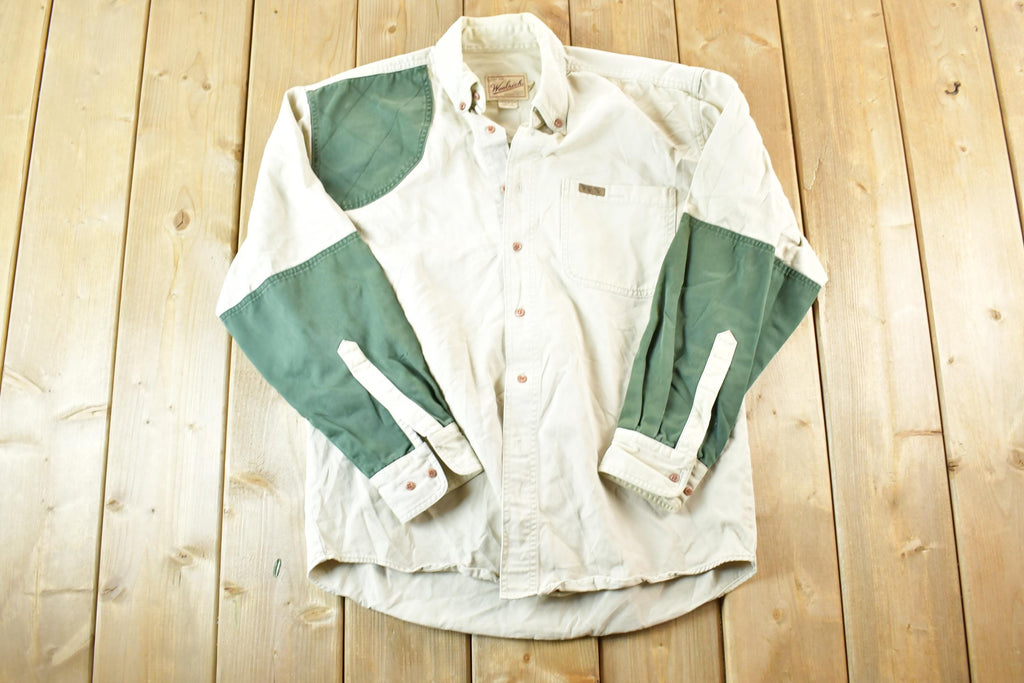 Vintage 1990s Woolrich Heavy Cotton Button Up Shirt Men's L