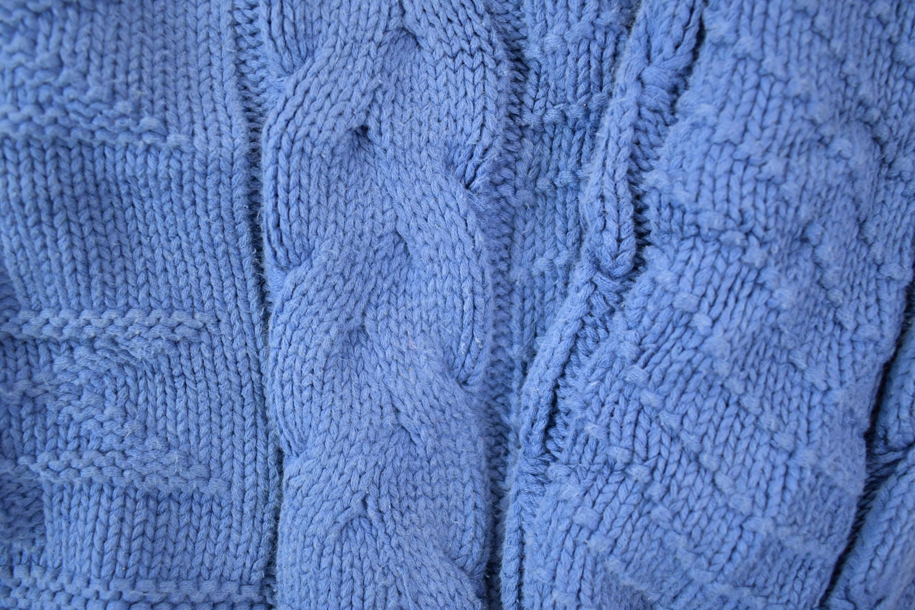 Vintage 1990s Abercrombie And Fitch 3D Colored Cable Knit Crewneck Sweater