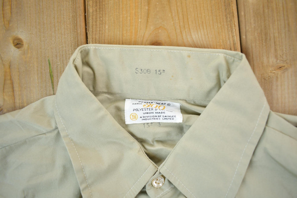 Vintage 1990s Blank Tan Button Up Shirt