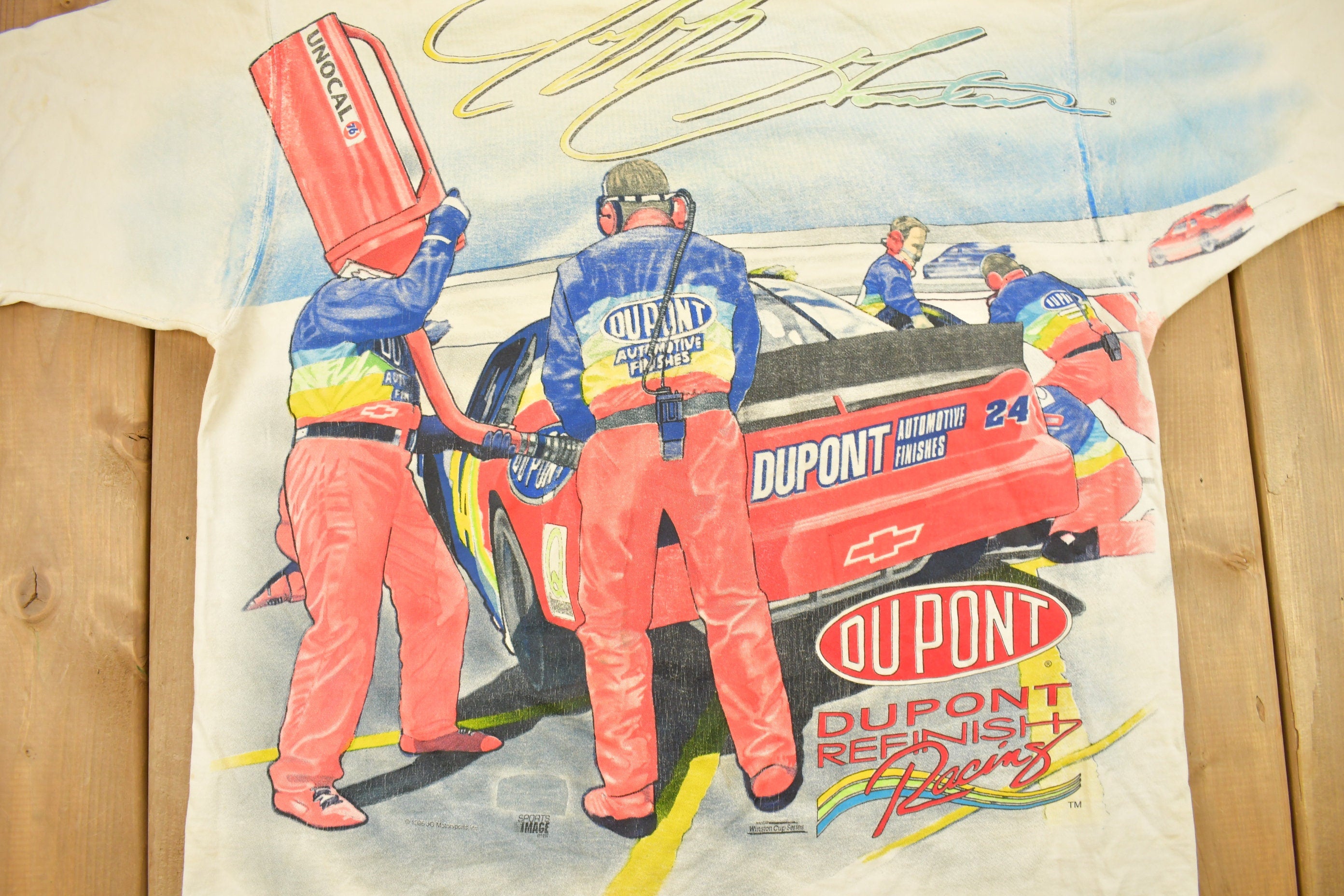 Vintage 1997 Jeff Gordon All Over Print NASCAR Racing T-Shirt