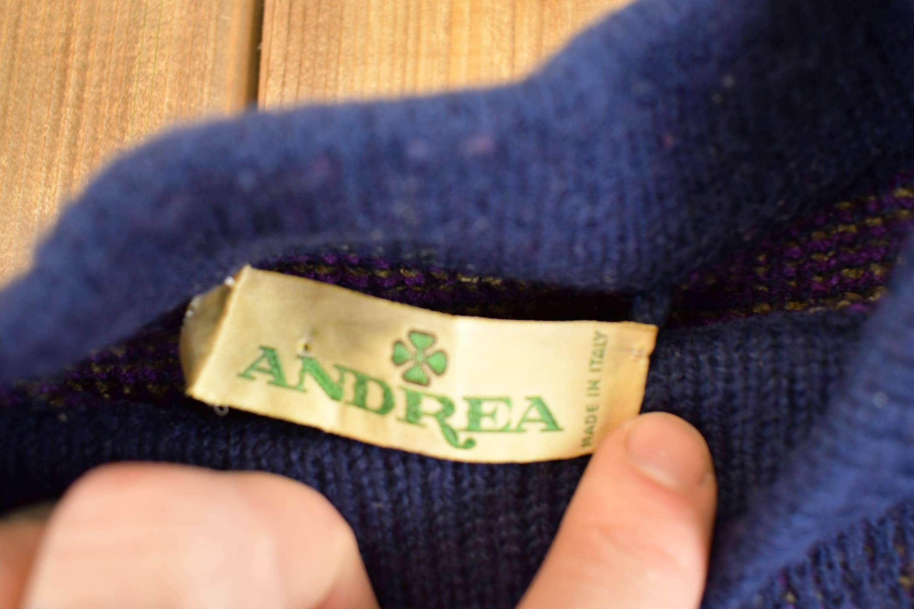 Vintage 1990s Andrea AOP Floral Wool Knit Crewneck Sweater Women's L /