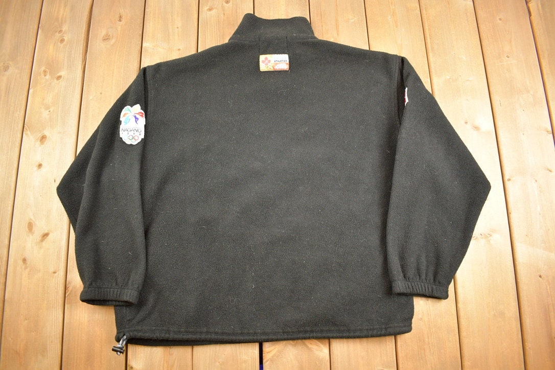 Vintage 1998 Roots Olympics Fleece Quarter Zip Sweater