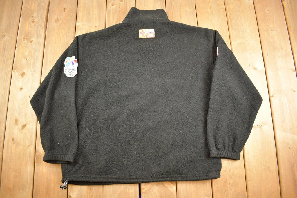 Vintage 1998 Roots Olympics Fleece Quarter Zip Sweater