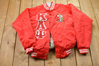 Vintage 1990s Cardinal Frat Satin Bomber Jacket