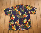 Vintage 1990s Koman Sport Hula Girl Button Up Shirt