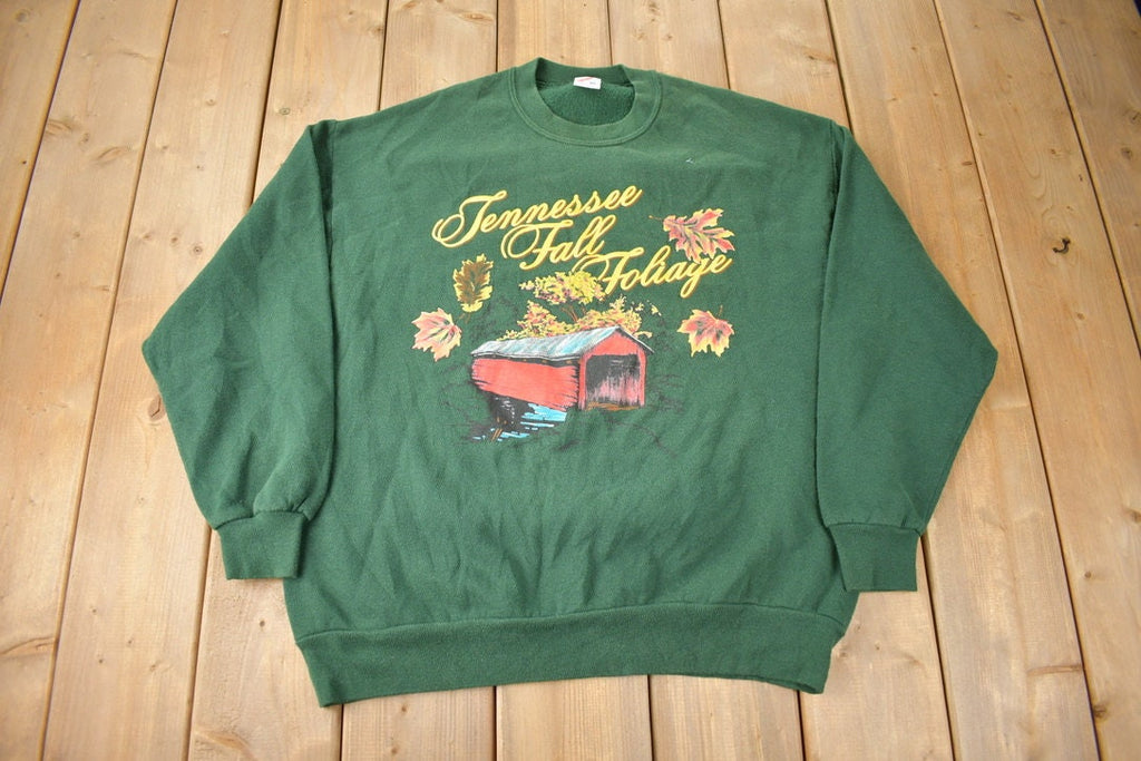 Vintage 1990s Tennessee Fall Foliage Graphic Souvenir Crewneck Sweatshirt Made In USA