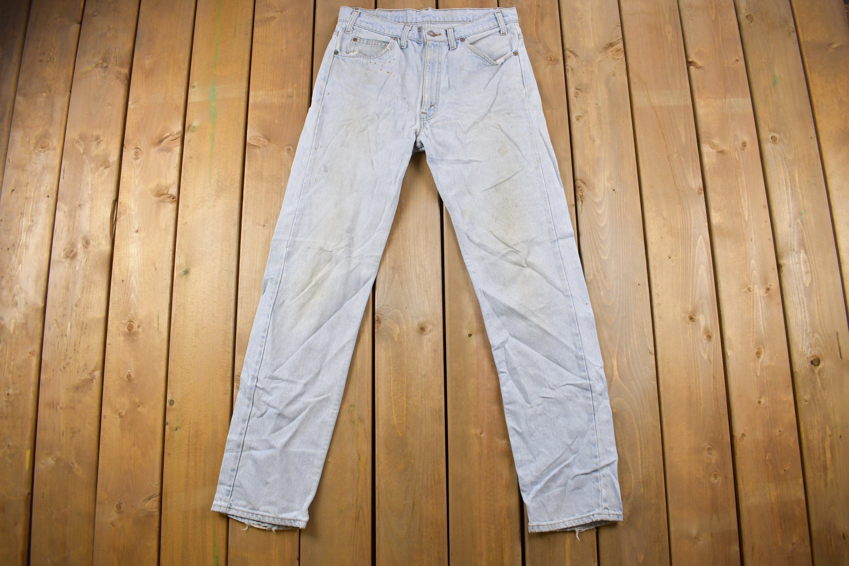 Vintage 1990s Levi's Orange Tab Light Wash Denim Jeans Size 31 x 33